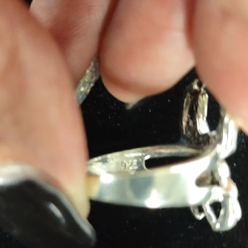 New 925 Sterling Silver Poisonous Spider Ring